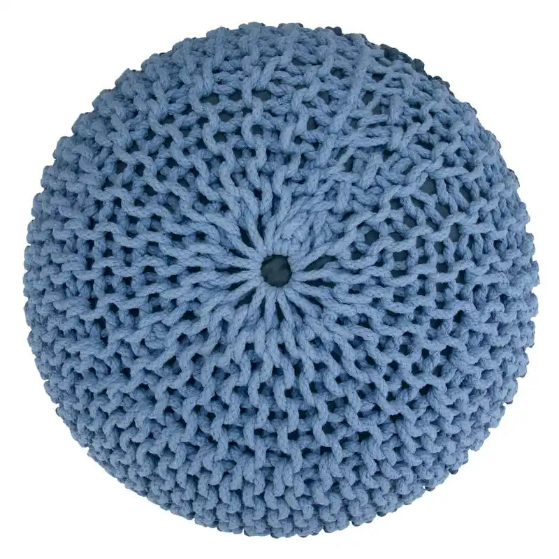 WYNDENHALL Rigby Boho Round Hand Knit Pouf