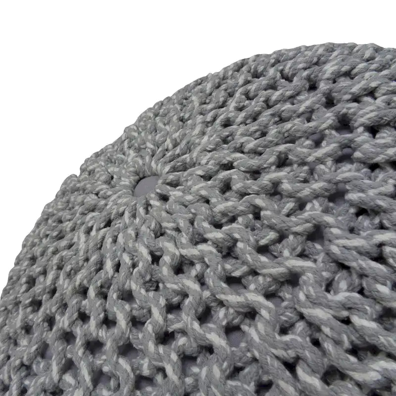 WYNDENHALL Rigby Boho Round Hand Knit Pouf