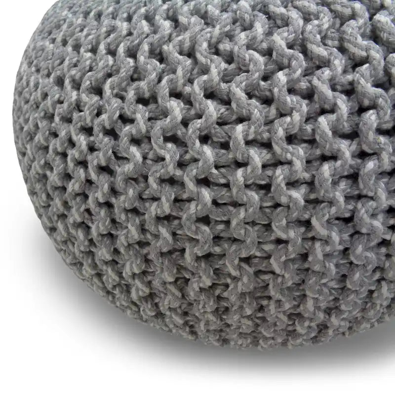 WYNDENHALL Rigby Boho Round Hand Knit Pouf