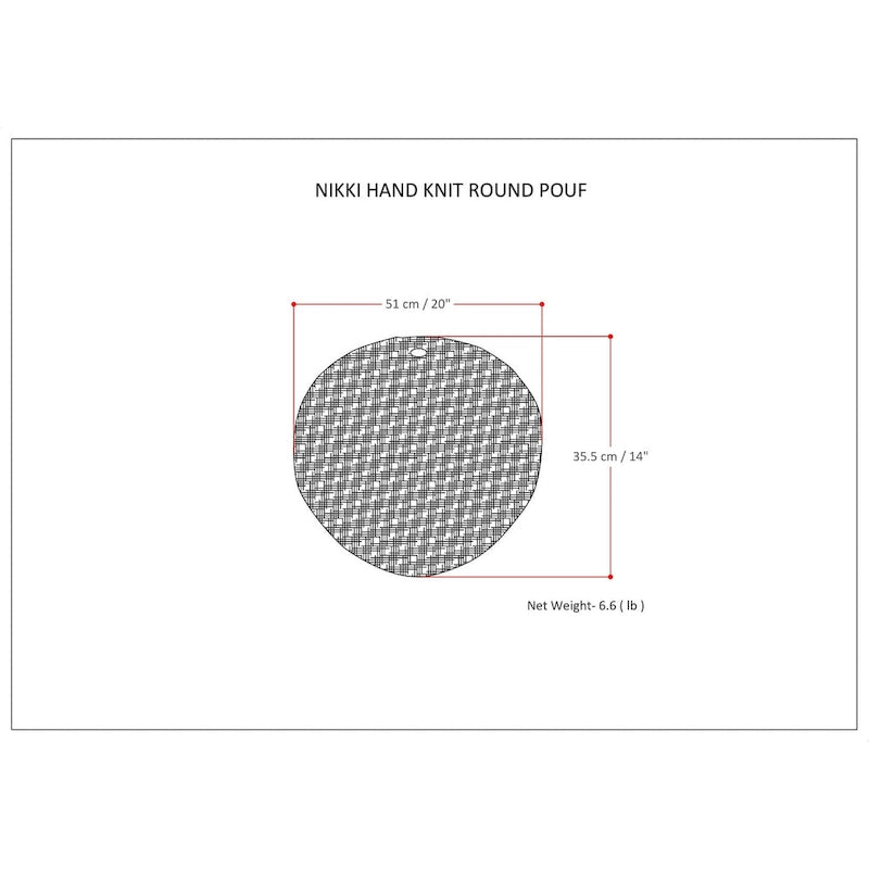 WYNDENHALL Rigby Boho Round Hand Knit Pouf