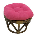 Bali 18-inch Footstool with Microsuede Cushion