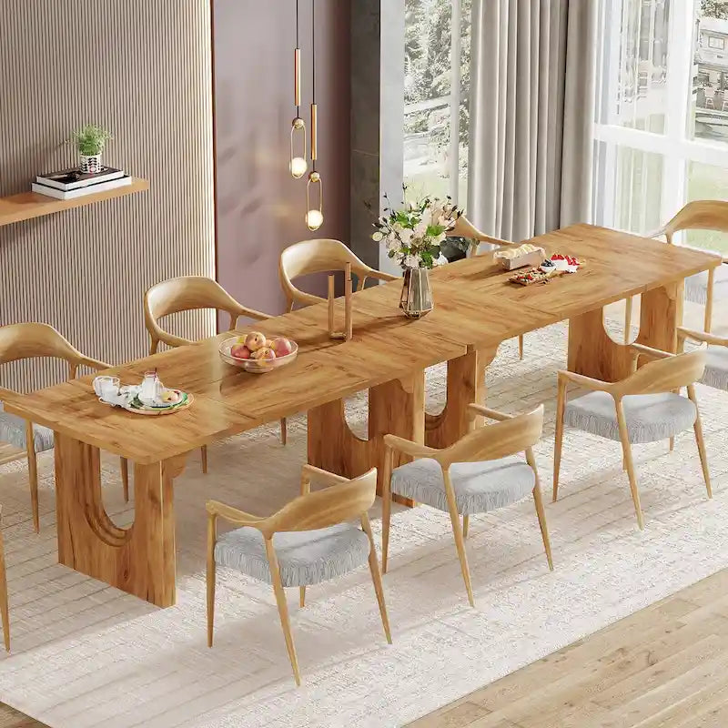 70.89 Rectangle Dining Table for 6-8 People, Modern Simple Wood Kitchen Table