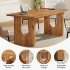 70.89 Rectangle Dining Table for 6-8 People, Modern Simple Wood Kitchen Table