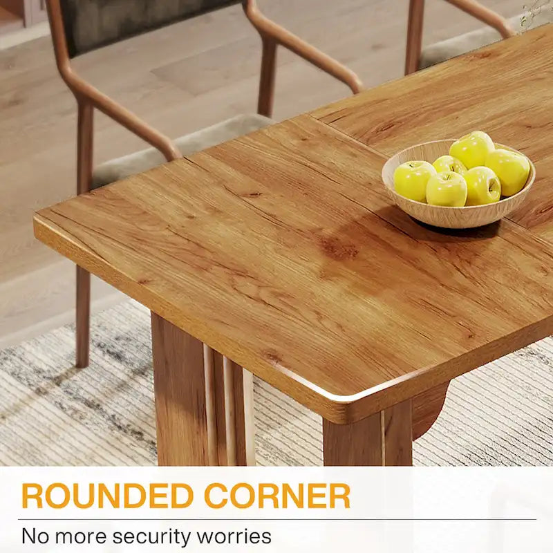 70.89 Rectangle Dining Table for 6-8 People, Modern Simple Wood Kitchen Table
