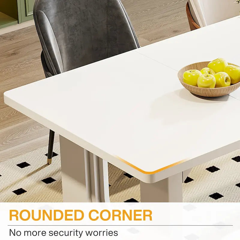 70.89 Rectangle Dining Table for 6-8 People, Modern Simple Wood Kitchen Table