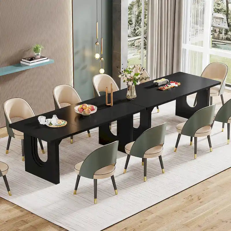 70.89 Rectangle Dining Table for 6-8 People, Modern Simple Wood Kitchen Table