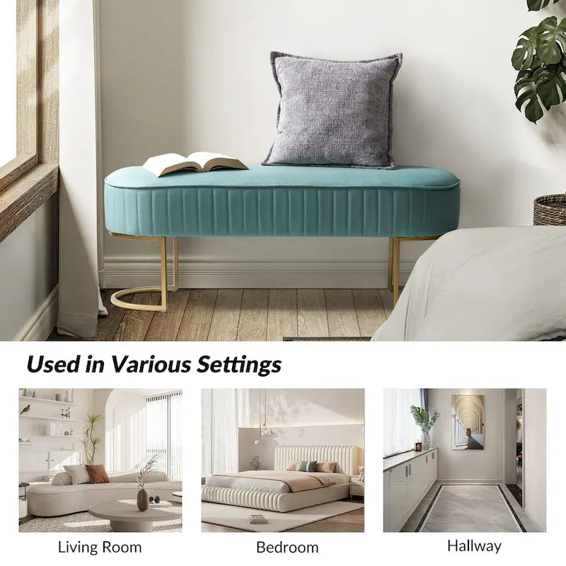 Banc large Justo 48 avec piètement en métal
