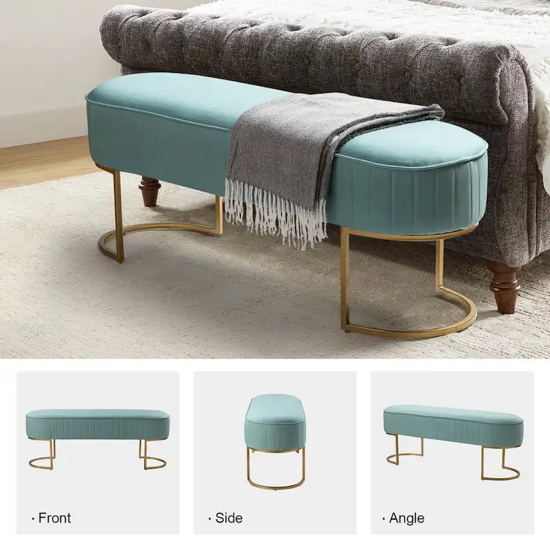 Banc large Justo 48 avec piètement en métal