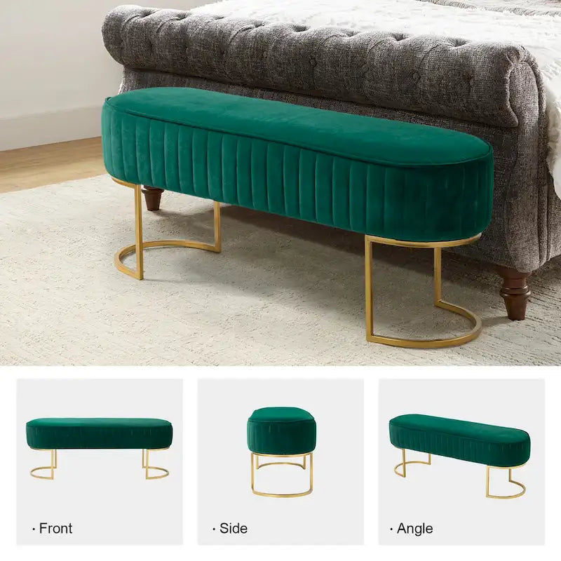 Banc large Justo 48 avec piètement en métal
