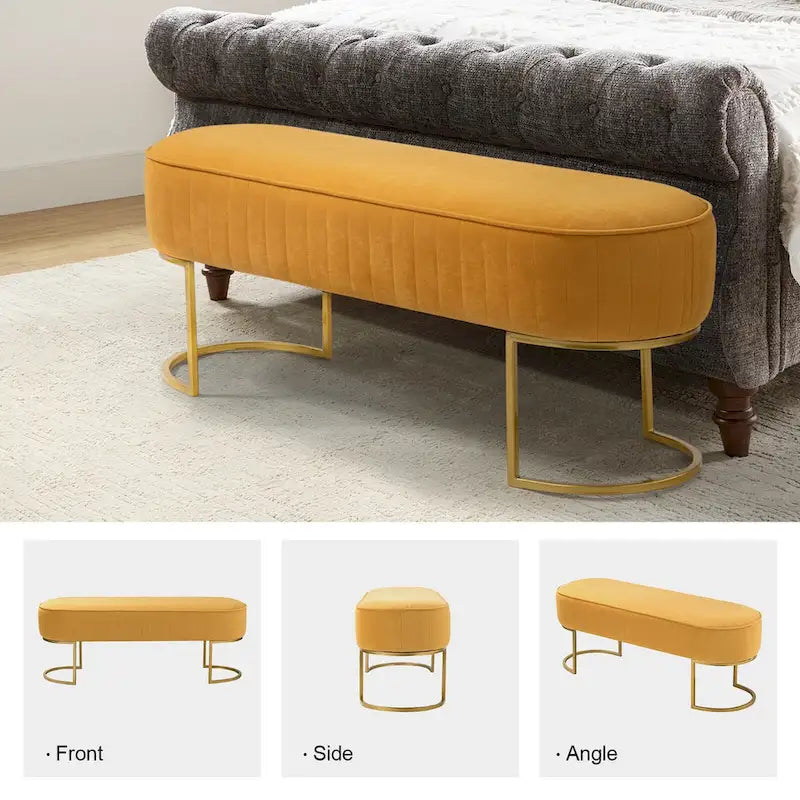 Banc large Justo 48 avec piètement en métal