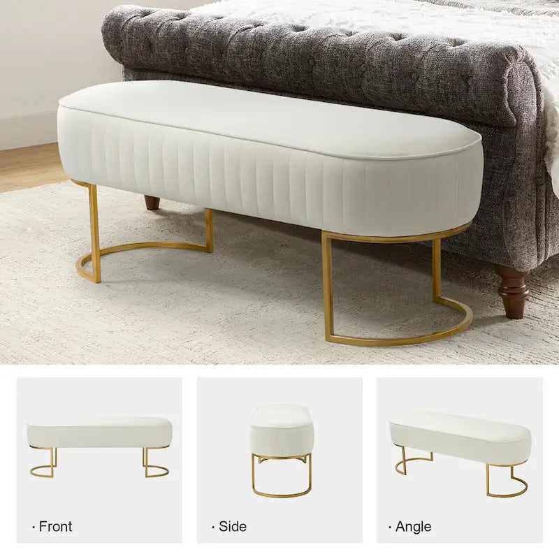 Banc large Justo 48 avec piètement en métal