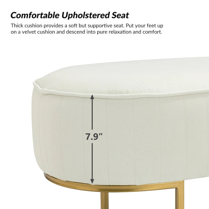 Banc large Justo 48 avec piètement en métal