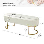 Banc large Justo 48 avec piètement en métal