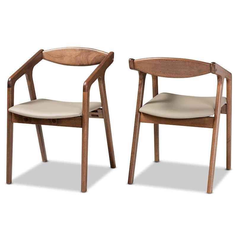 Ensemble de 2 chaises de salle à manger modernes Harland Mid-Century