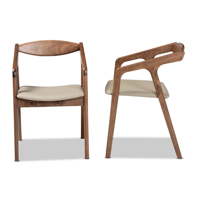Ensemble de 2 chaises de salle à manger modernes Harland Mid-Century