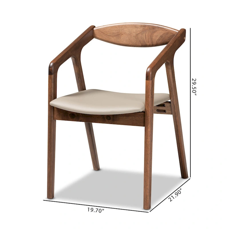 Ensemble de 2 chaises de salle à manger modernes Harland Mid-Century