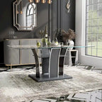 Furniture of America Resk Modern 72-inch Glass Top Wood Dining Table