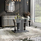 Furniture of America Resk Modern 72-inch Glass Top Wood Dining Table