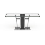 Furniture of America Resk Modern 72-inch Glass Top Wood Dining Table