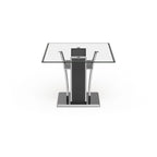 Furniture of America Resk Modern 72-inch Glass Top Wood Dining Table