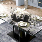 Furniture of America Resk Modern 72-inch Glass Top Wood Dining Table