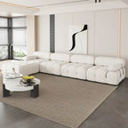 L-Shaped Velvet Sectional Sofa with Ottoman