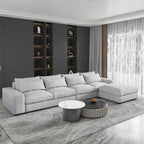 Canapé sectionnel modulaire moderne, gris clair/bleu foncé