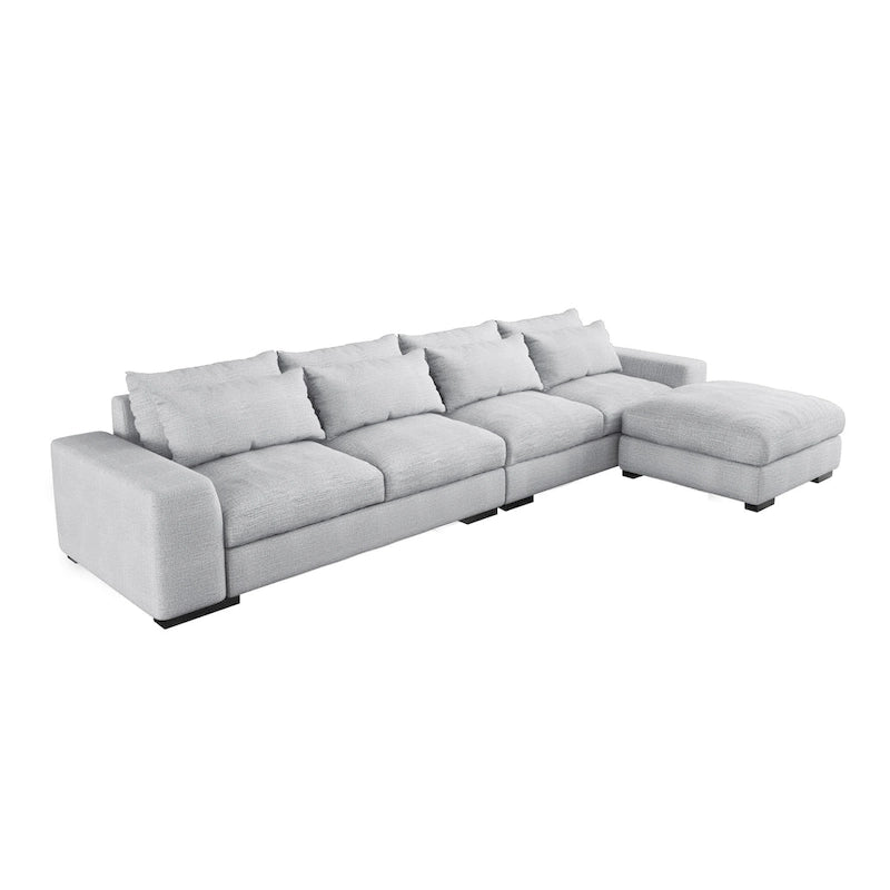 Canapé sectionnel modulaire moderne, gris clair/bleu foncé