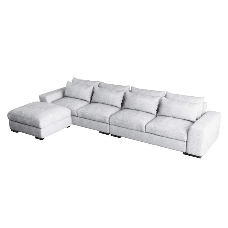 Canapé sectionnel modulaire moderne, gris clair/bleu foncé