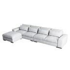 Canapé sectionnel modulaire moderne, gris clair/bleu foncé