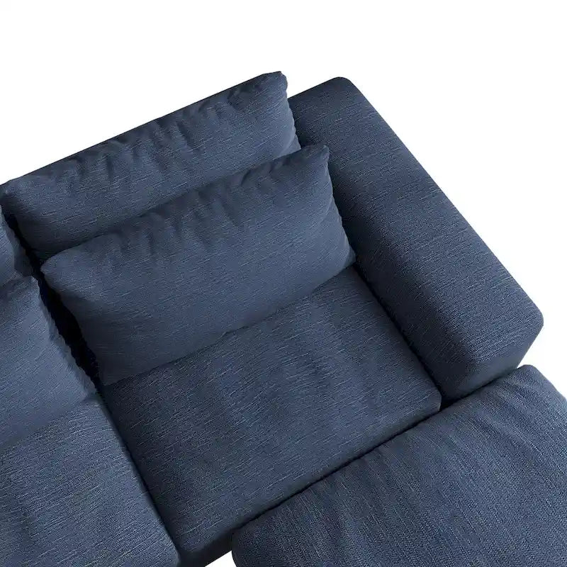 Canapé sectionnel modulaire moderne, gris clair/bleu foncé