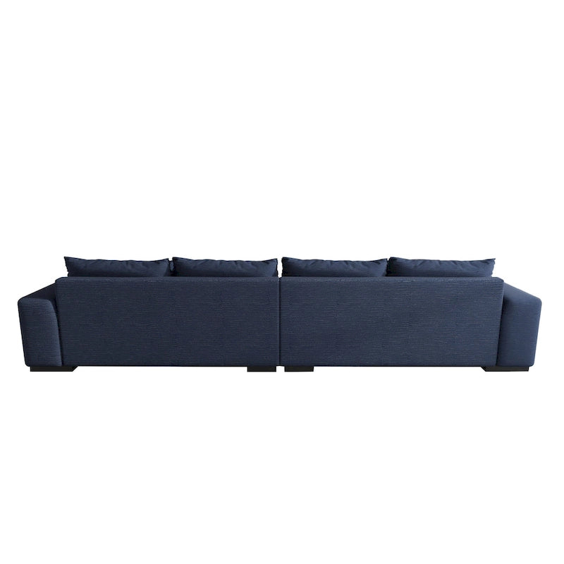 Canapé sectionnel modulaire moderne, gris clair/bleu foncé