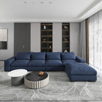 Canapé sectionnel modulaire moderne, gris clair/bleu foncé