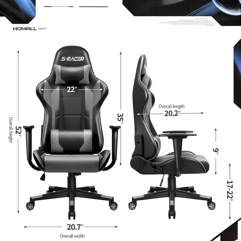 Homall Ergonomic Faux Leather Adjustable Swivel Office Gaming Chair