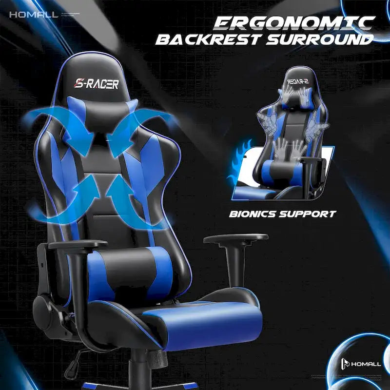 Homall Ergonomic Faux Leather Adjustable Swivel Office Gaming Chair