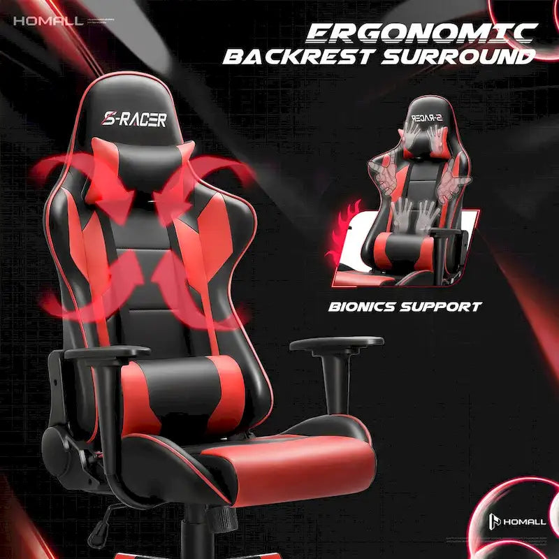 Homall Ergonomic Faux Leather Adjustable Swivel Office Gaming Chair