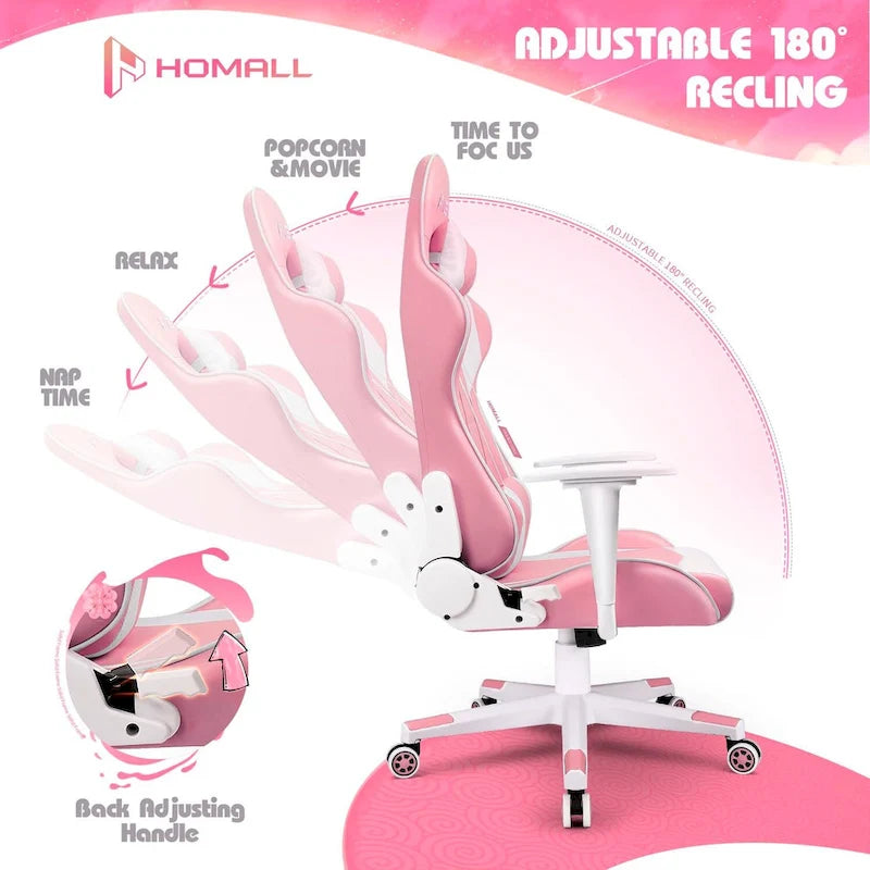 Homall Ergonomic Faux Leather Adjustable Swivel Office Gaming Chair