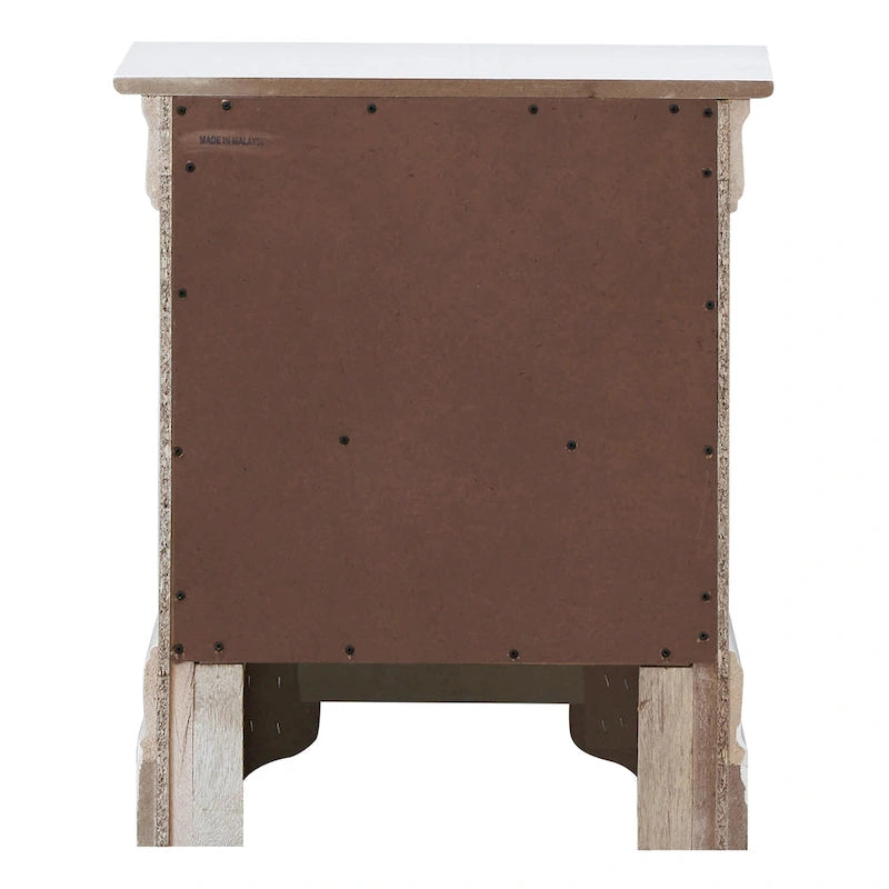 Table de chevet Verona en bois avec miroir et 2 tiroirs