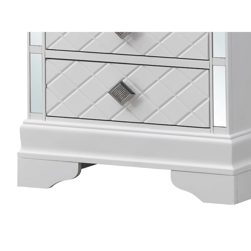 Table de chevet Verona en bois avec miroir et 2 tiroirs