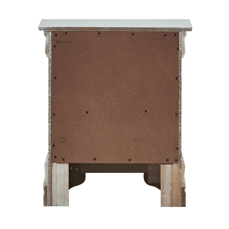Table de chevet Verona en bois avec miroir et 2 tiroirs