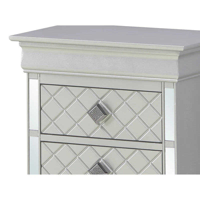 Table de chevet Verona en bois avec miroir et 2 tiroirs