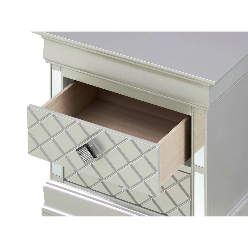 Table de chevet Verona en bois avec miroir et 2 tiroirs