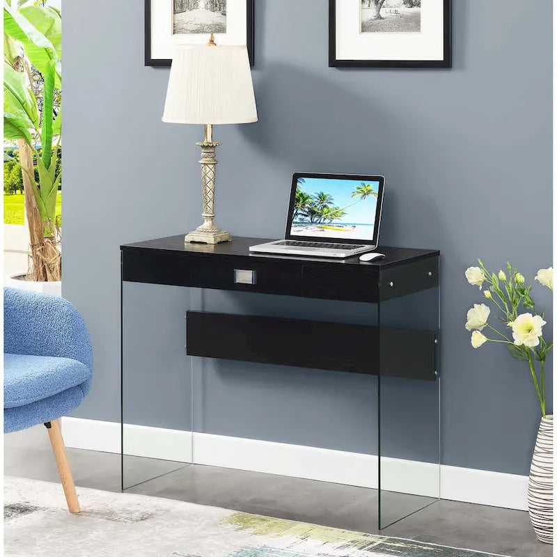 Convenience Concepts SoHo 1 Drawer Glass 36 Desk