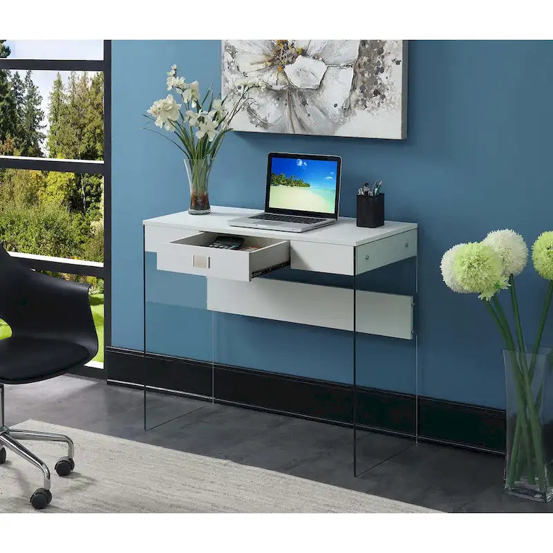 Convenience Concepts SoHo 1 Drawer Glass 36 Desk