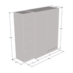 Armoire Aria 2D-EX avec 1 miroir