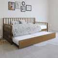 Lit de repos classique en bois de taille double CraftPorch avec lit gigogne