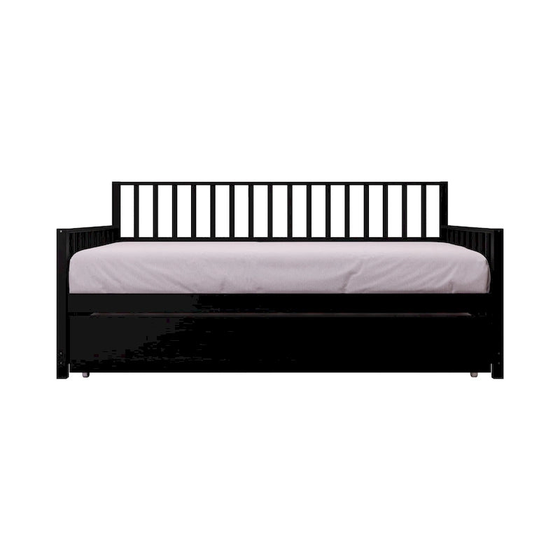 Lit de repos classique en bois de taille double CraftPorch avec lit gigogne