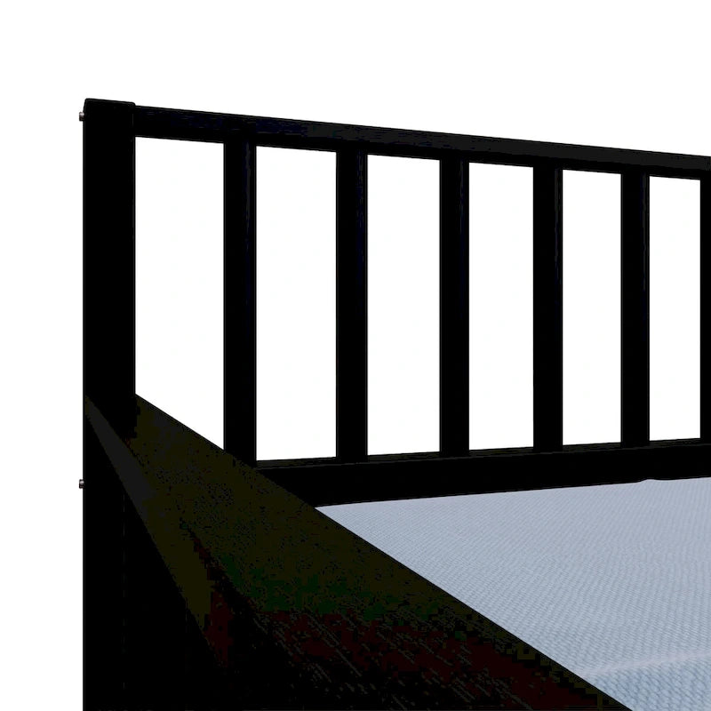 Lit de repos classique en bois de taille double CraftPorch avec lit gigogne
