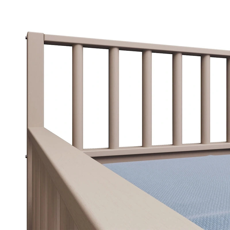 Lit de repos classique en bois de taille double CraftPorch avec lit gigogne