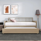 Lit de repos classique en bois de taille double CraftPorch avec lit gigogne